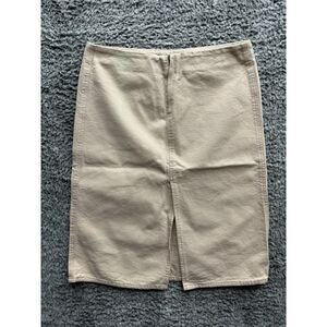 Vintage Valentino Red Knee Length Denim Skirt‎ Size 42